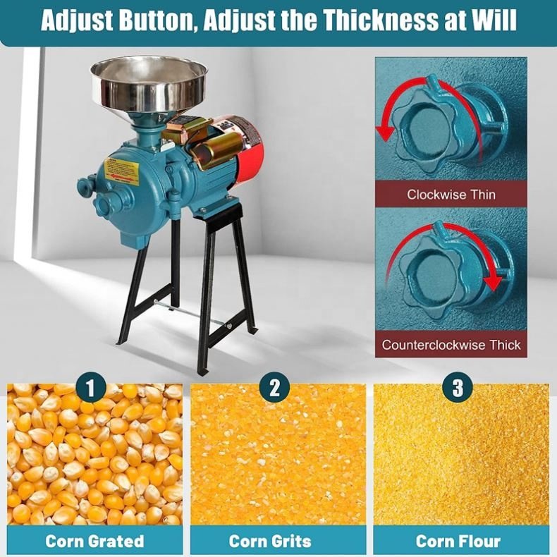 Bearing Core Components Rice & Maize Corn Miller Machine Spice Powder & Sesame Peanut Cassava Grinder Manufacturing Plant Use