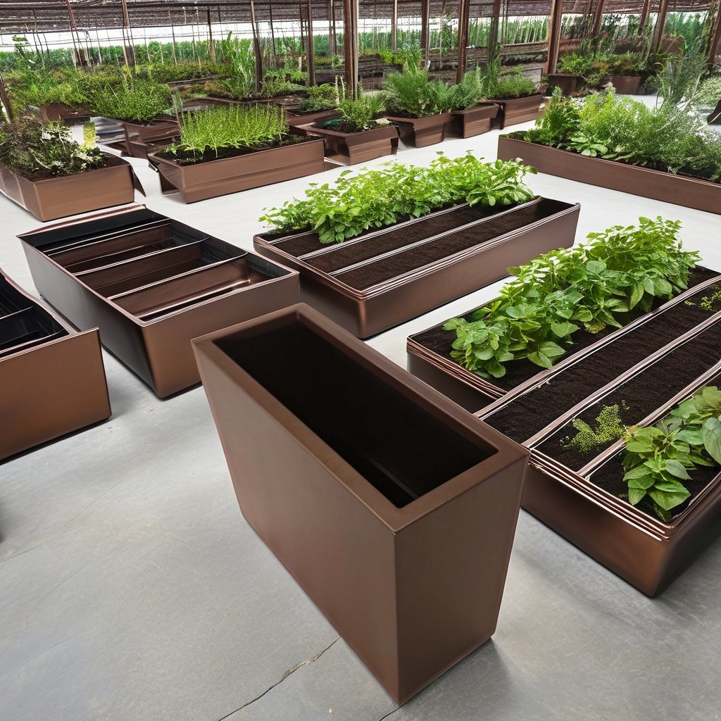 Large Modern Rectangular Flower Pots Outdoor Decorative Planters & Pots Sheet Metal Fabrication