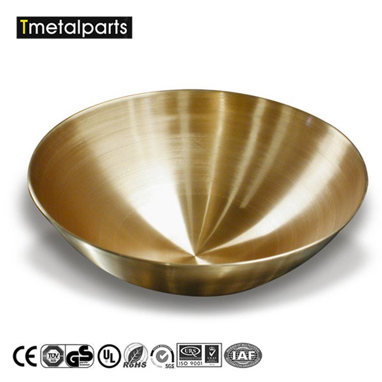 24-Inch Deep Drawing Brass Bowl Custom Sheet Metal Fabrication Services with Metal Spinning Parts