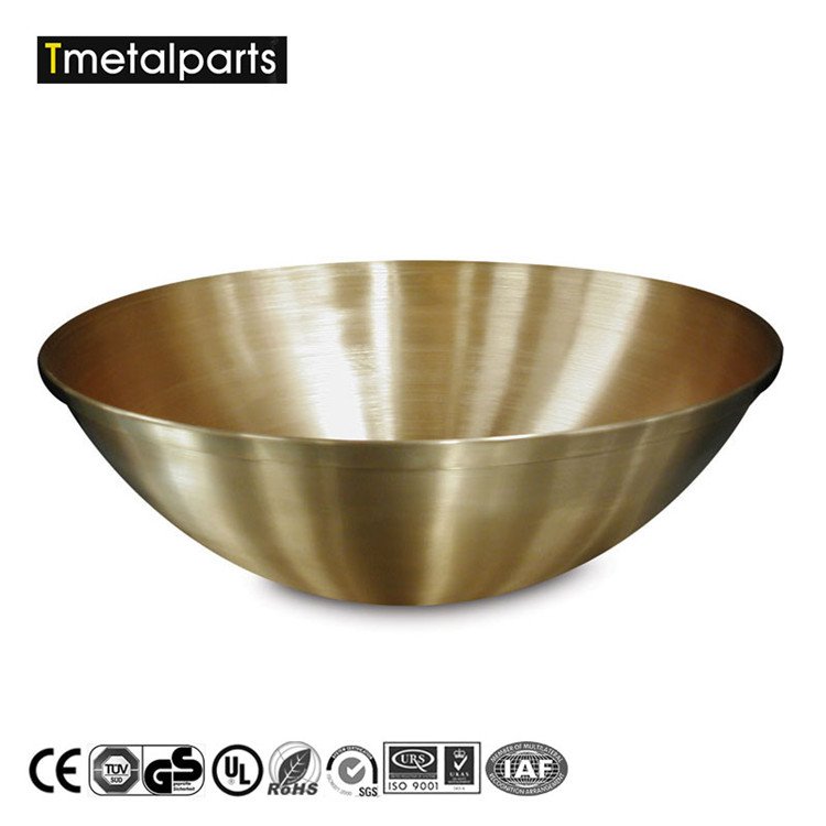 24-Inch Deep Drawing Brass Bowl Custom Sheet Metal Fabrication Services with Metal Spinning Parts