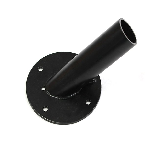 Customized Sheet Metal Fabrication Flagpole Holder Black Powder Coating Welding Tube Forming Parts