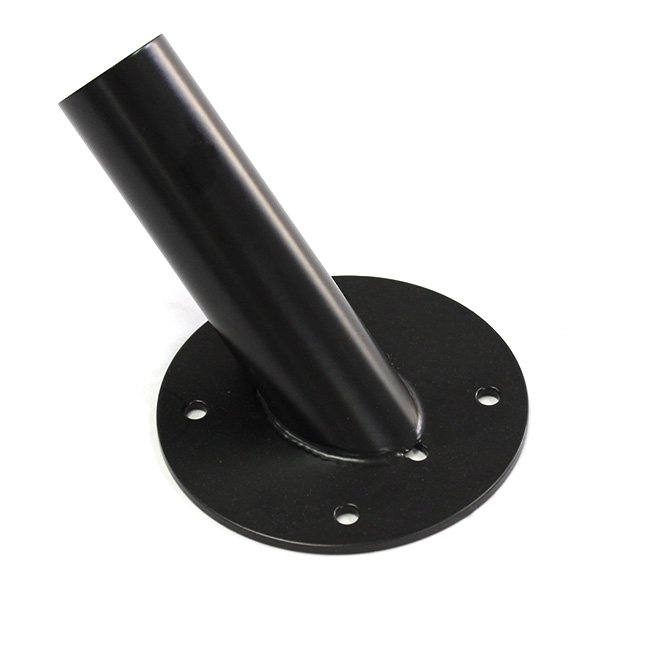 Customized Sheet Metal Fabrication Flagpole Holder Black Powder Coating Welding Tube Forming Parts