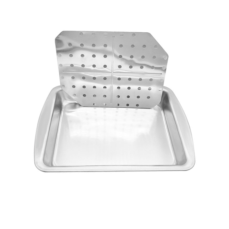 Sheet Metal Fabrication Rang Oven Pan Aluminum Broiler and Bake Pan 16 inch Big Capacity With Insert 12 inch X 9 inch