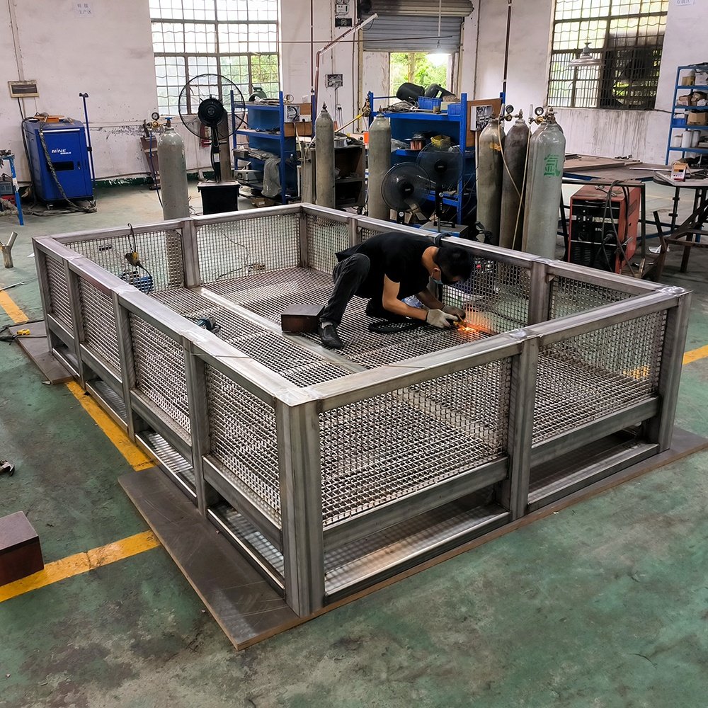 Custom large metal cage / stainless steel frame laser cutting welding parts processing manufacturer sheet metal fabrication