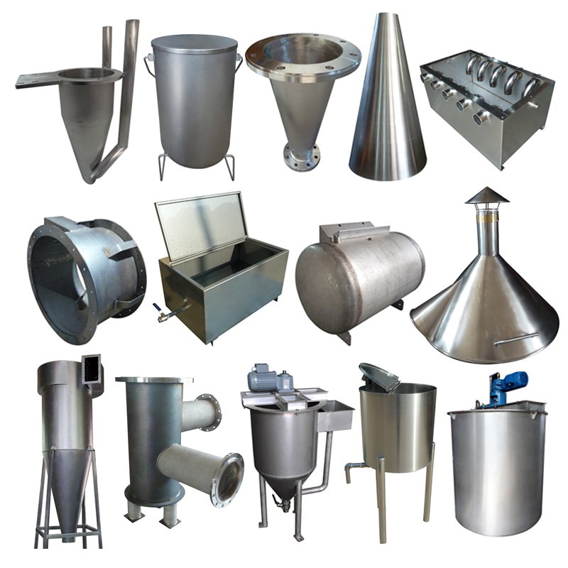 custom stainless steel conea cyclone dust collector food steel hopper pre rolled steel cones sheet metal cone