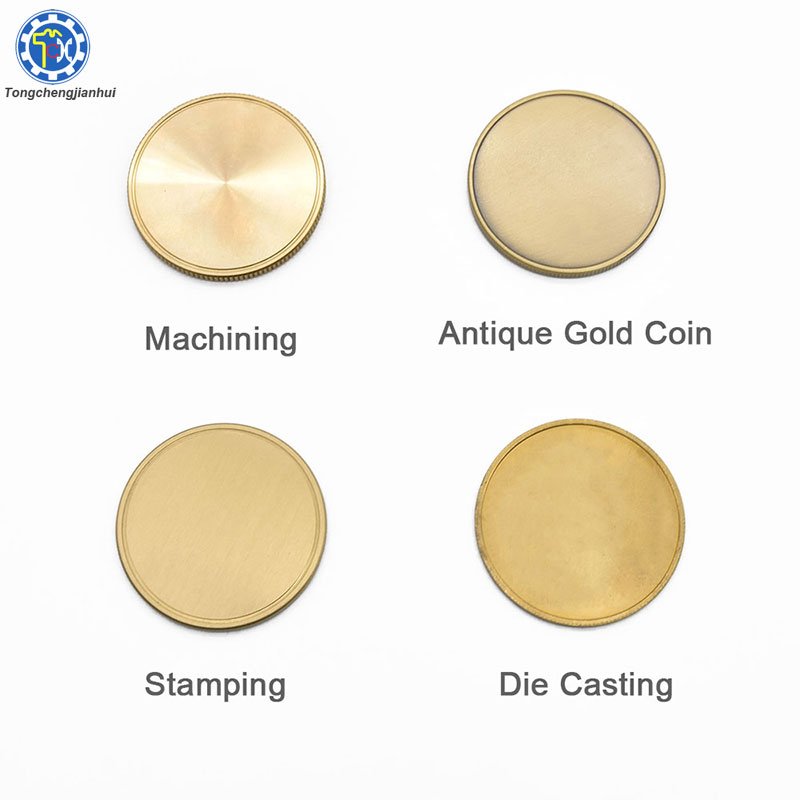 OEM Sheet Metal Fabrication Sheet Metal Tags Galvanised Gold Brass Metal Blank Coin Stamping Parts souvenir coin memorial coins