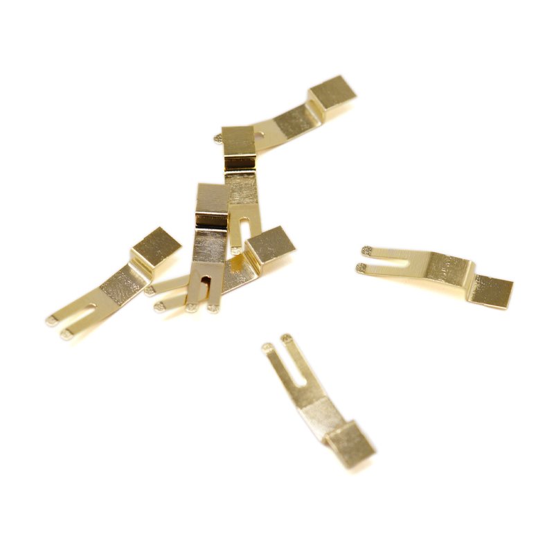 Custom Sheet Metal Fabrication Brass Contact Shrapnel Stamping Copper Electrical Bending Battery Shrapnel Brass Terminal Clip