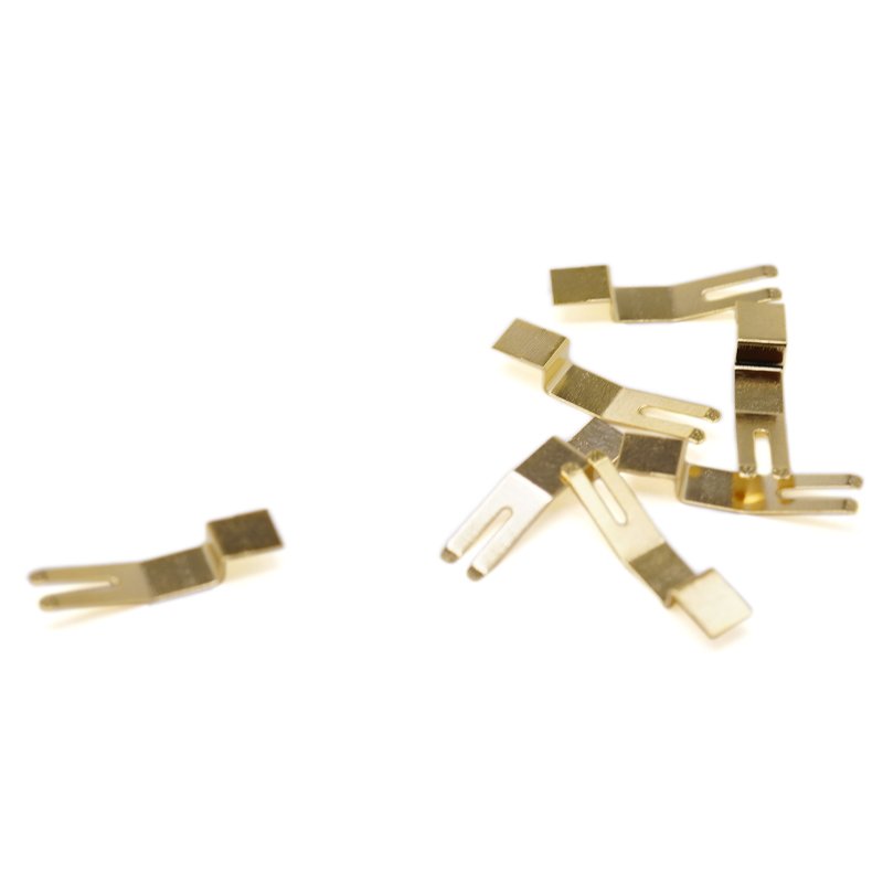 Custom Sheet Metal Fabrication Brass Contact Shrapnel Stamping Copper Electrical Bending Battery Shrapnel Brass Terminal Clip