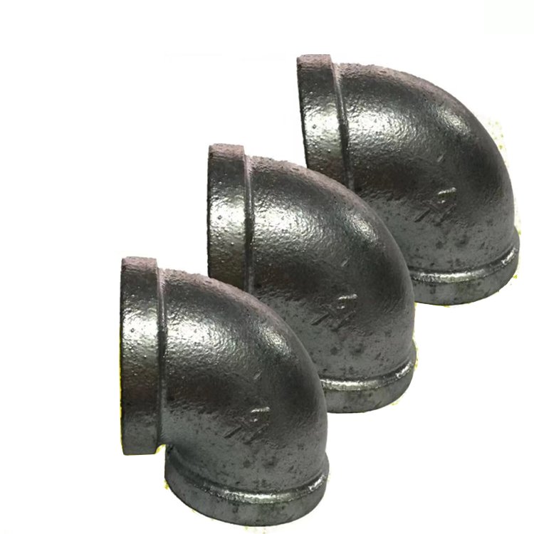 Galvanized Steel 90° Elbow Pipe Fittings Female DN8~DN100 Plumbing 2 Points~4 Inches Sheet Metal Fabrication