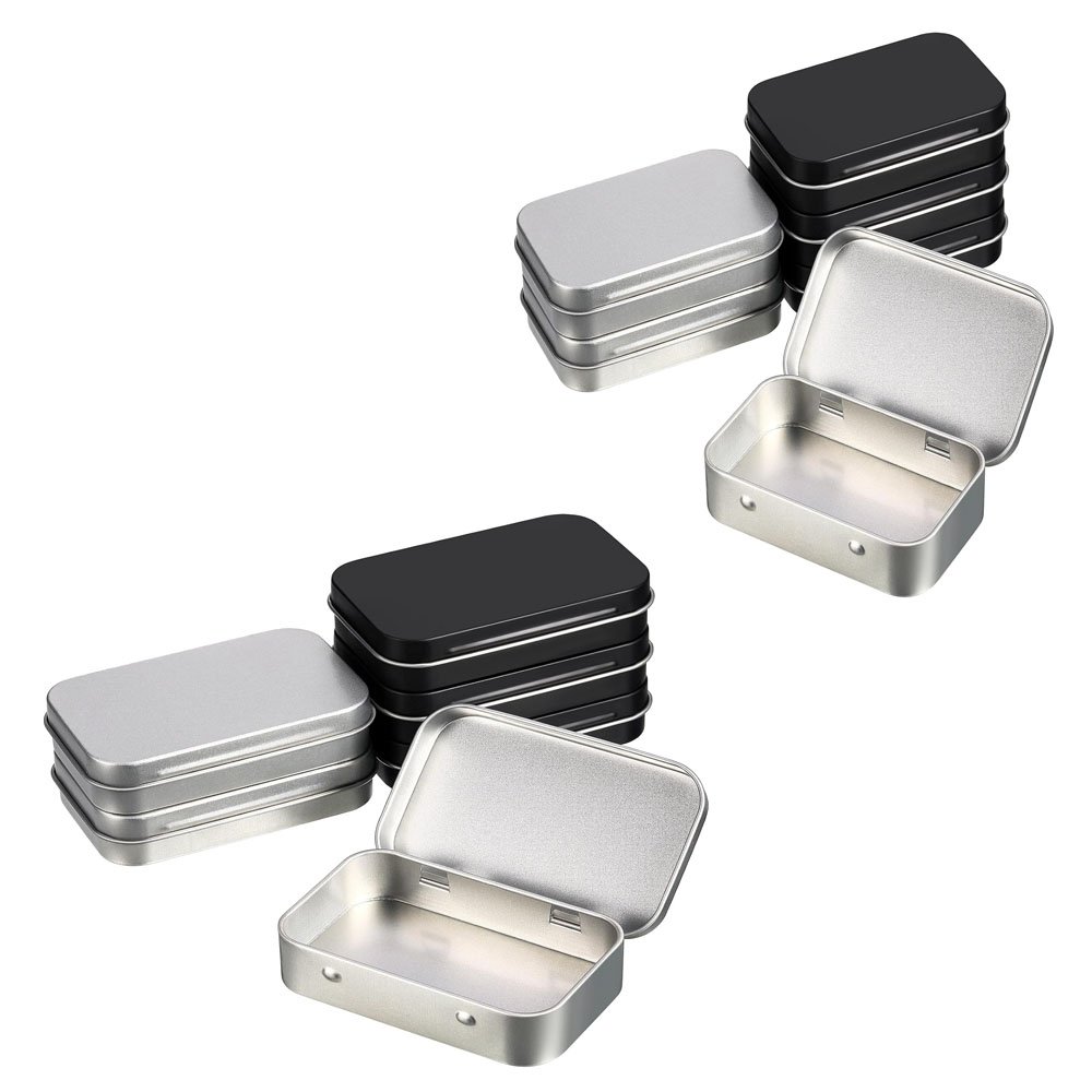 Custom Sheet Metal Fabrication Parts Metal Rectangular Hinged Tins Mini Portable Box Containers Small Empty Storage Tins