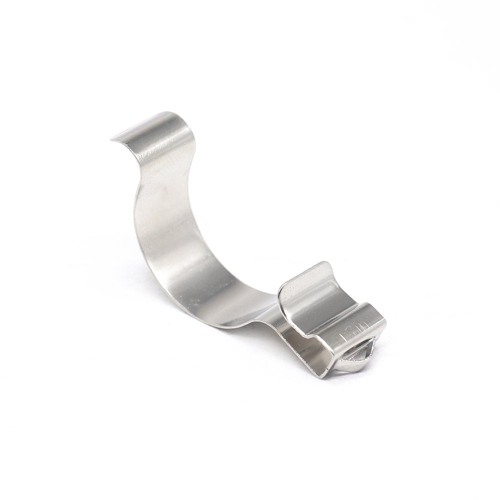 Custom Sheet Metal Fabrication Stainless Steel Chrome Pipe Clamp Cable Clamp Guide Clip for Electronic Contact
