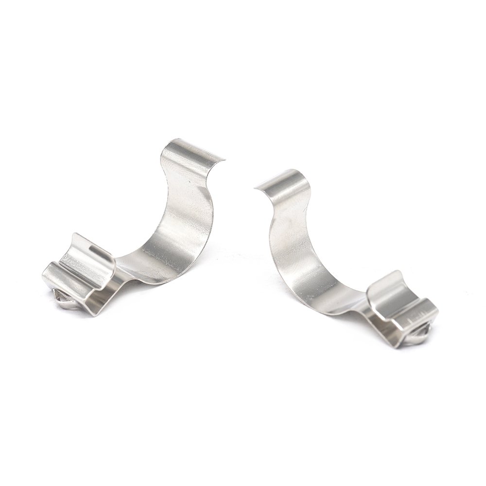 Custom Sheet Metal Fabrication Stainless Steel Chrome Pipe Clamp Cable Clamp Guide Clip for Electronic Contact