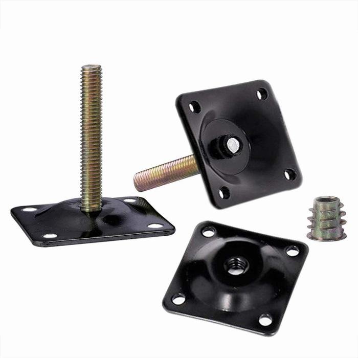 Custom made sheet metal fabrication furniture bottom mounting plate for Chair Leg /Table /Sofa Leg etc