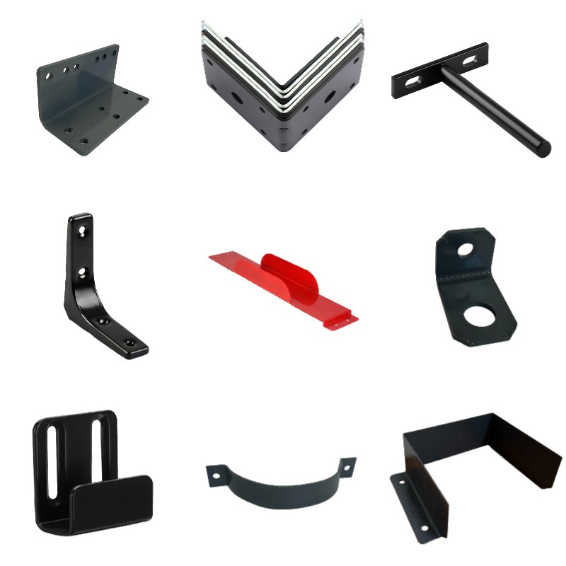 OEM Custom Precision Sheet Metal Fabrication Laser Cutting Bending Stamping Parts Bracket Auto Carbon Steel Powder Coated Finish