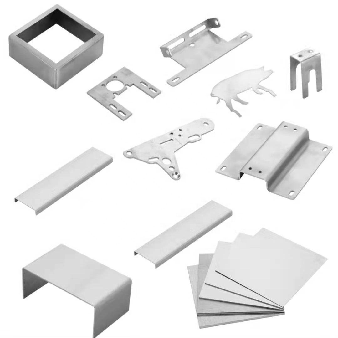Various Sizes Galvanized Steel Aluminum Laser Cutting Plate Sheet Metal Stamping Bending Process Machining Parts Steel Iron