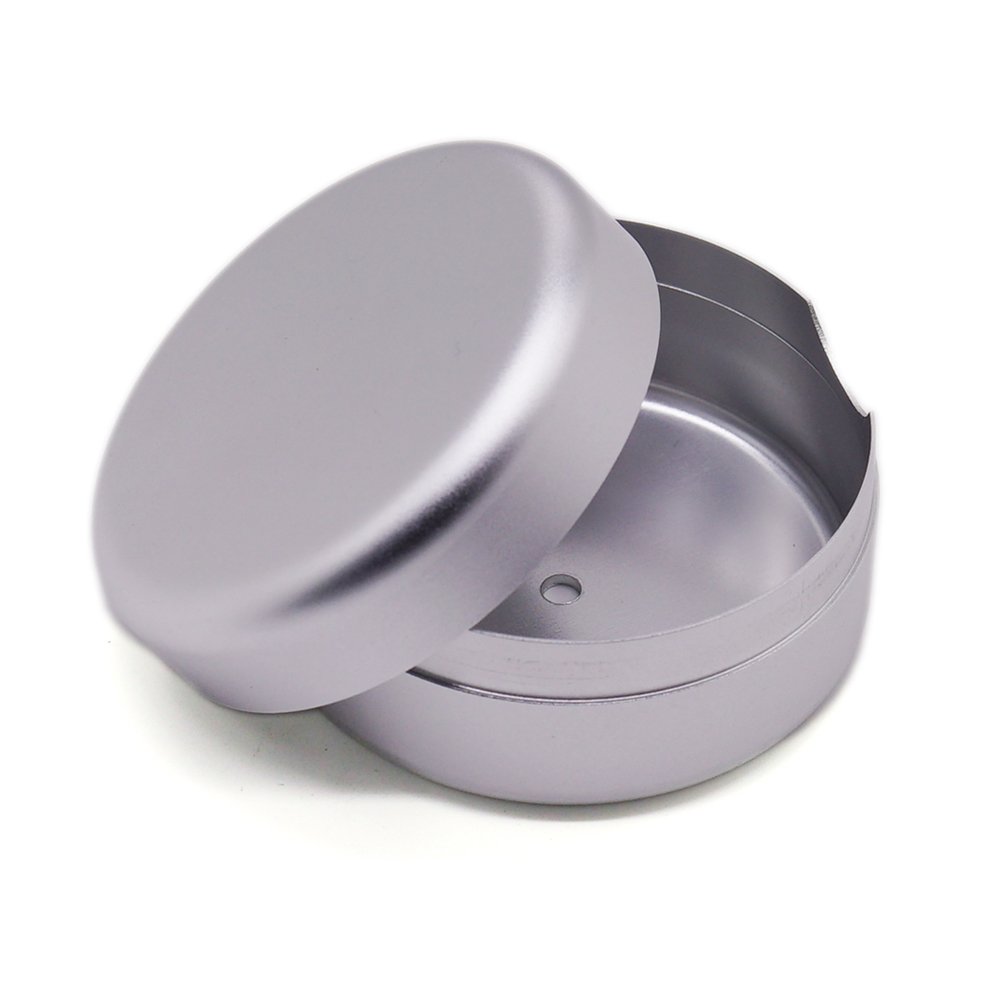 Silver Magnetic round Tin Containers for DIY Beard Balm Crafts Pills Geocaching Sheet Metal Fabrication