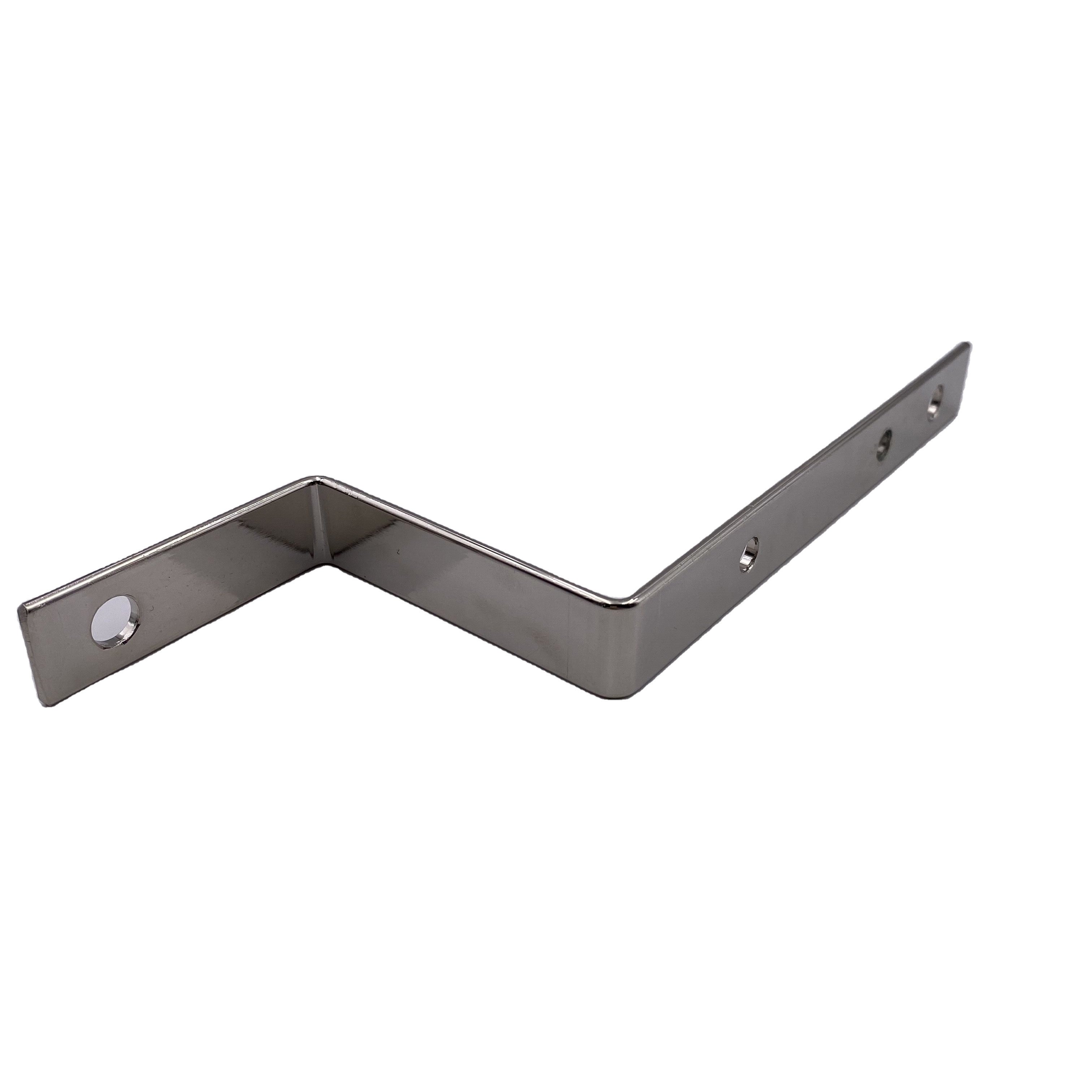 OEM custom brushed Stainless steel aluminum bending sheet metal Fabrication laser cut services L Z angle corner bracket product