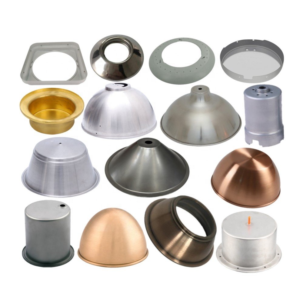 Deep Drawing Stamping Spinning Aluminum Copper Lampshade Housing Cover Sheet Metal Fabrication