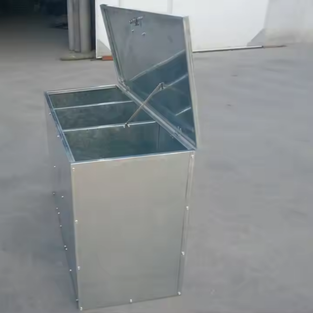sheet metal fabrication Heavy Duty metallic animal Feed Bin 3 compartments Assembled Flat Pack Galvanized horse Feed