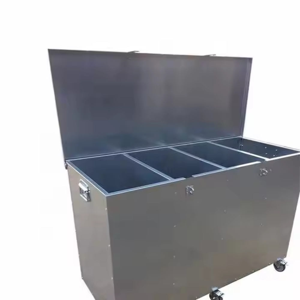 sheet metal fabrication Heavy Duty metallic animal Feed Bin 3 compartments Assembled Flat Pack Galvanized horse Feed