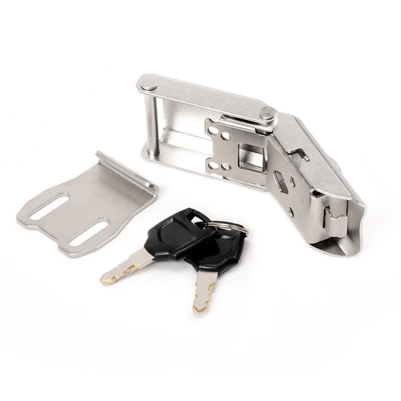 Customized Aluminum Sheet Metal Stamping Laser Cutting and Drilling Motorcycle Trunk Lock Catch
