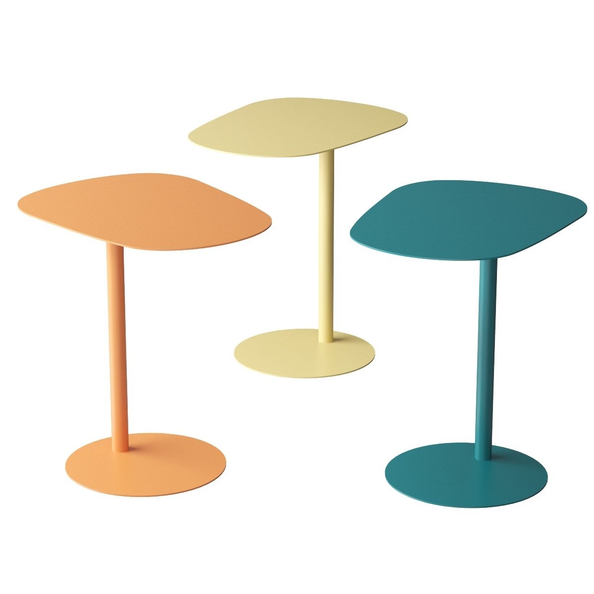 Customized Creative Colorful and Uniquely Shaped Metal Tables Sheet Metal Fabrication