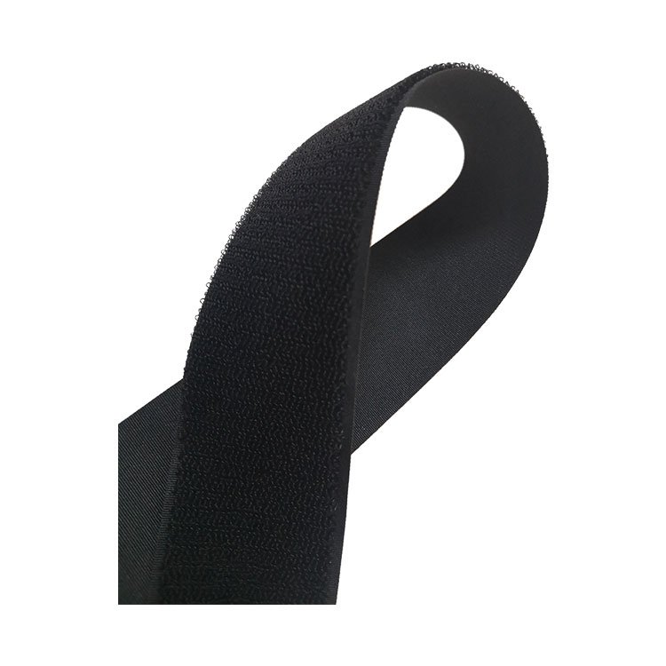 Black And White Nylon Black Injection Hook And Loop Tape For Down Jacket velcro patch custom