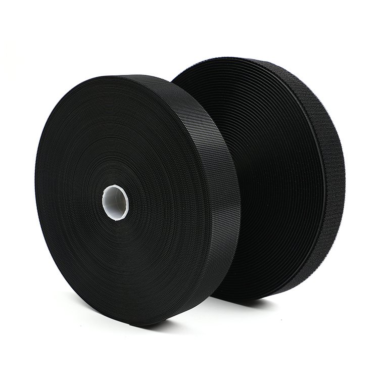 Black And White Nylon Black Injection Hook And Loop Tape For Down Jacket velcro patch custom