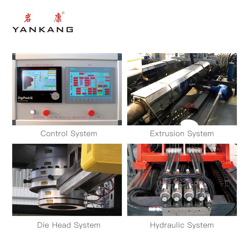 Blow moulding machine for the production of road fencing traffic cone/drum