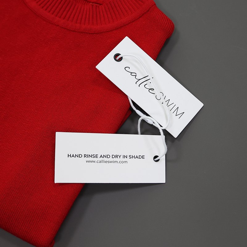 Luxury Customized White Hang Tag Personalized With Logo Garment Cloth T Shirt swing Hang tag