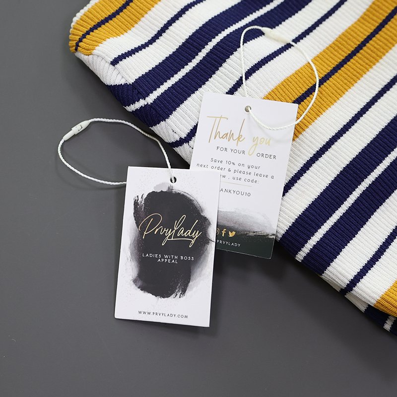 Luxury Customized White Hang Tag Personalized With Logo Garment Cloth T Shirt swing Hang tag