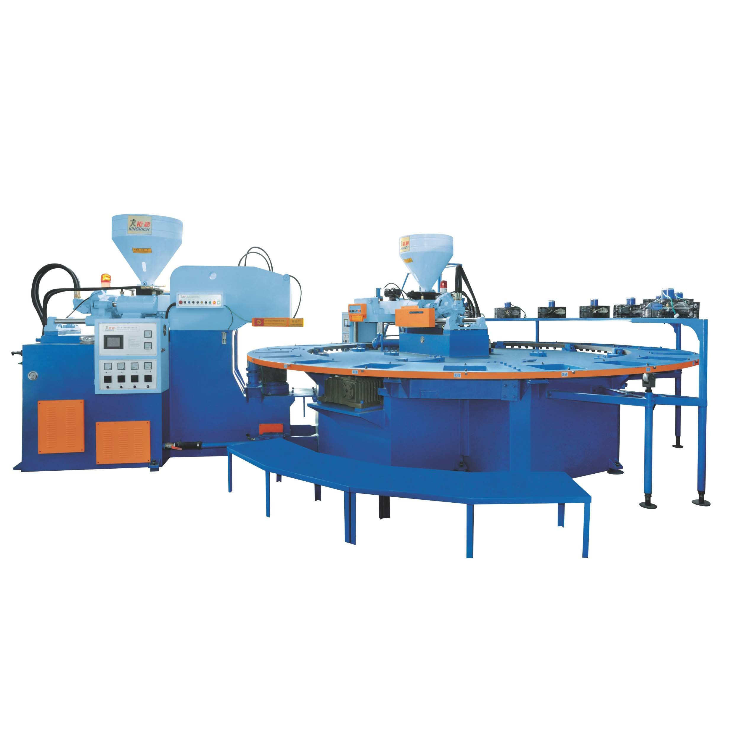 PVC two -color air blowing injection moulding machine