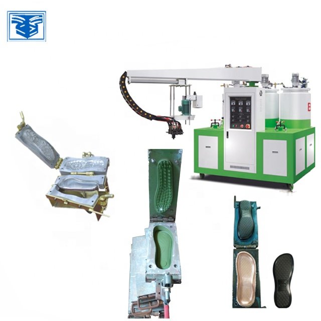 single color PU poring slipper shoe sole mould machine