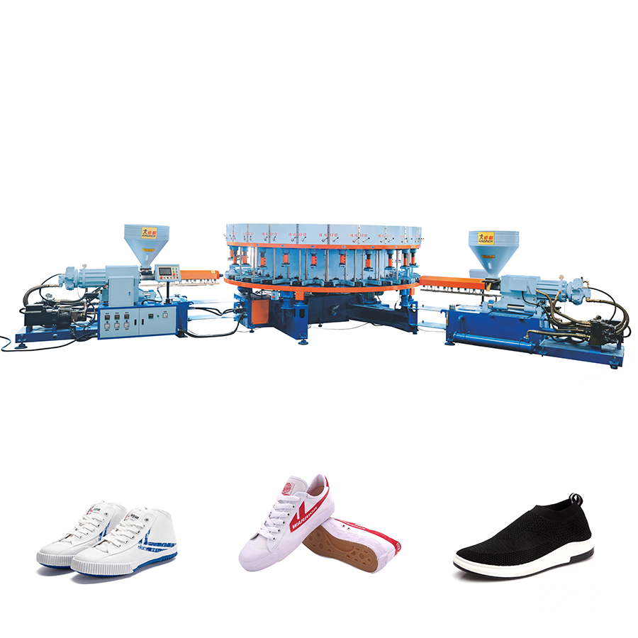 Single And Double Color Selection Function Two Color Canvas / Sport Shoes Injection Molding Machine