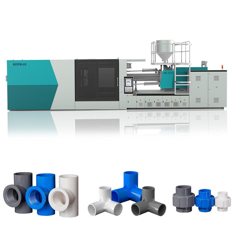 high quality full automatic horizontal hydraulic plastic injection moulding 2000ton PVC PPR PE Pipe fitting making machine