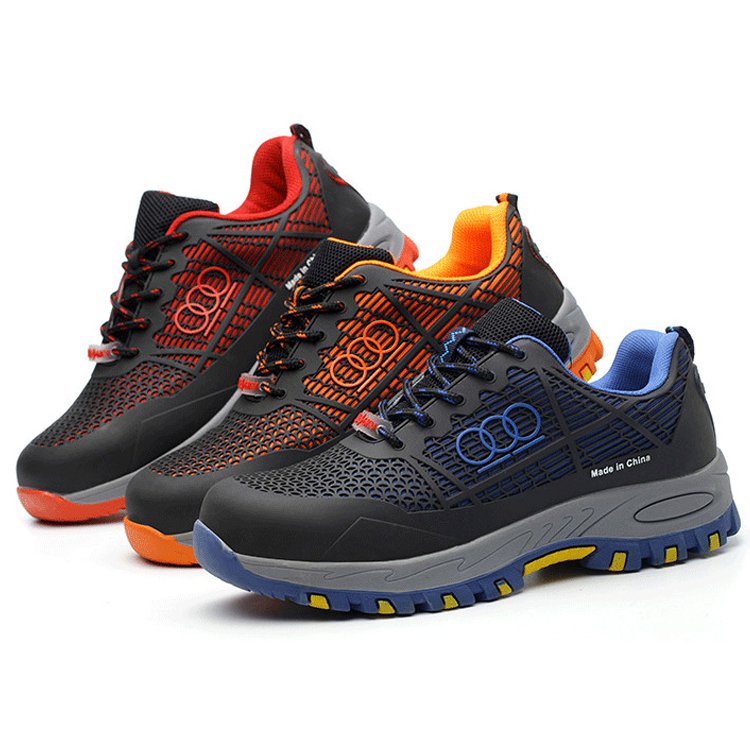 Breathable Flying Knit Light Weight Steel Toe Anti-static Protect Toe Anti-smash PVC Injection Moulding Machine Safety Shoes