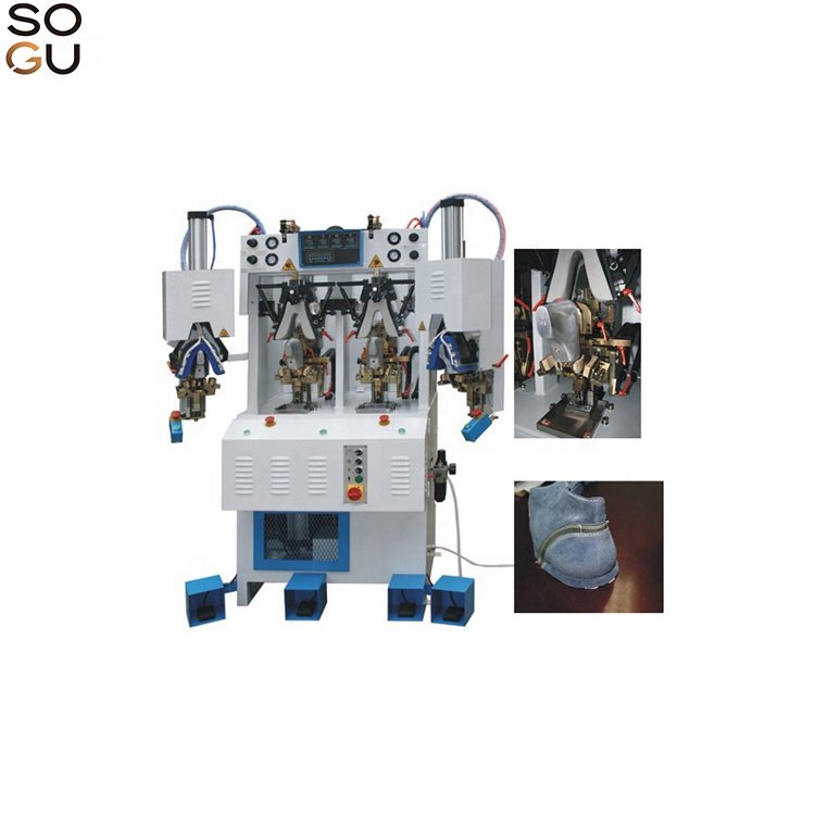 SOGUTECH two cold two hot heel molding machine for stitch down shoes