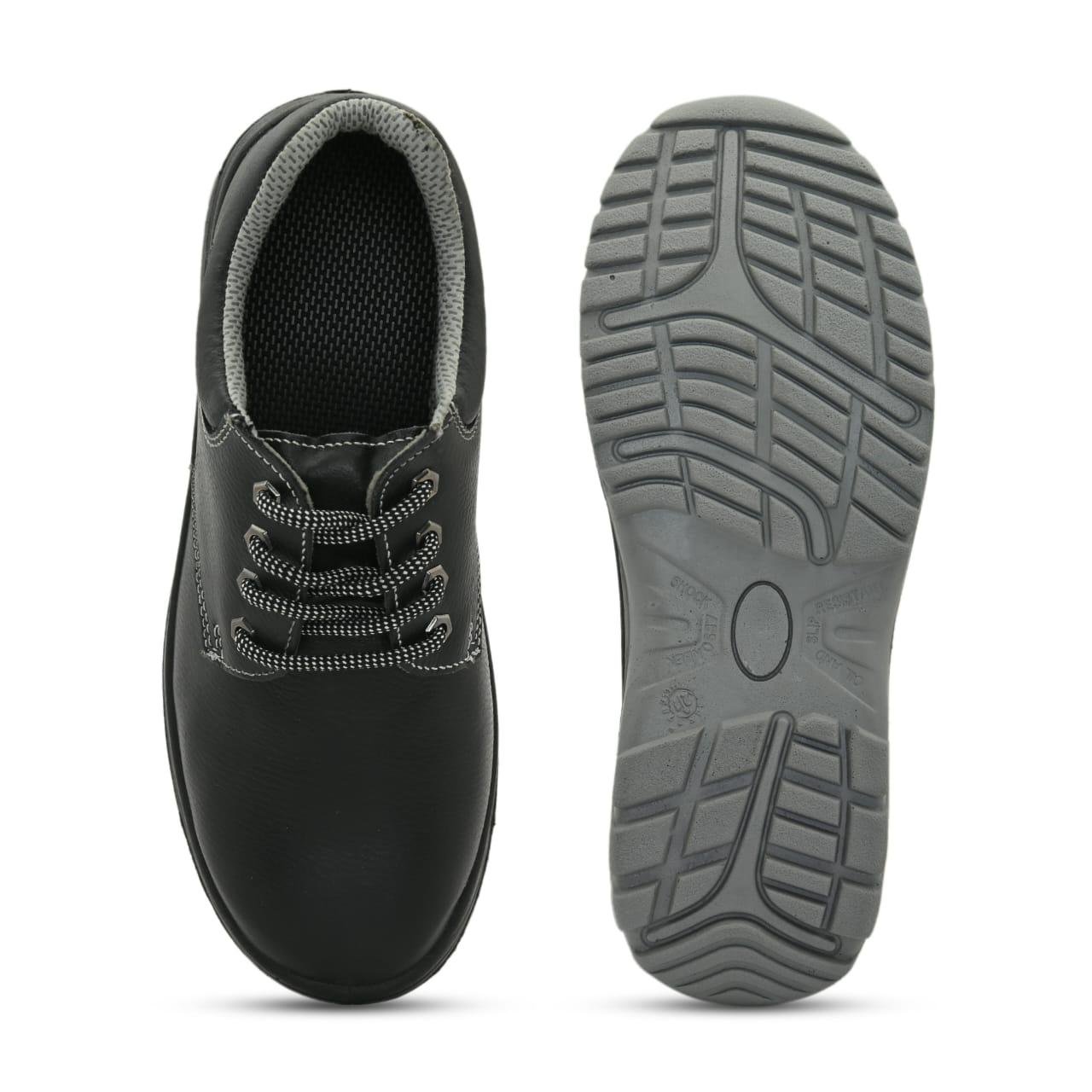 Double Density PU Sole Safety Shoes with Steel Toe Genuine Leather Machine Moulding for All Seasons-Summer Winter Spring Autumn