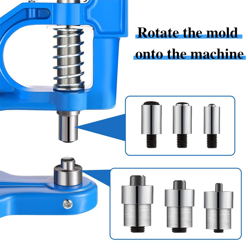 3 Die Hand Press Grommet Machine Grommets Eyelet Tool Kit with Grommets for fit mold DIY Craft Shoes Belt Cap