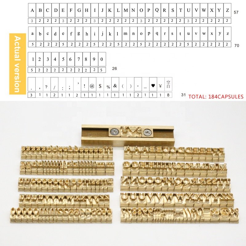 Copper Brass Stamping Flexible Number/Letter/Symbol/Character Custom Font Character Forming, Hot Stamping Machine CNC Engraving