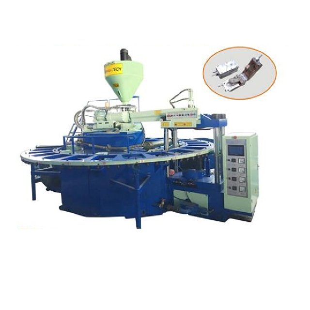 Automatic Rotary type PVC air blowing crystal shoes injection moulding machine