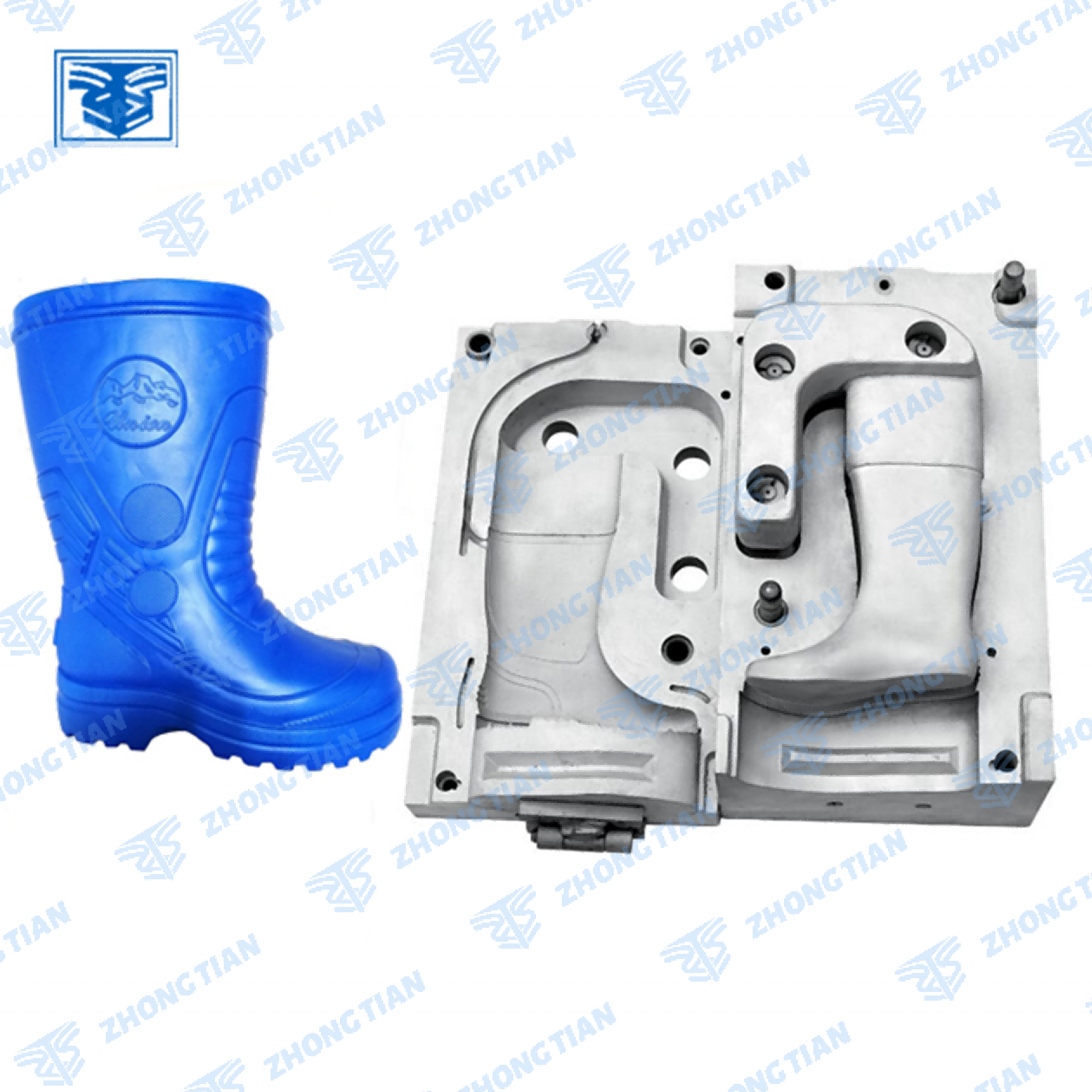 Hot saling fishing EVA aluminum rain boots CNC shoes mould machine for shoes