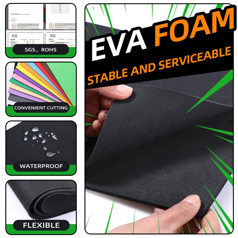 High-density Sponge Tape 10 -60 mm Thick Black EVA Foam Machine Collision Proof Protection Strip Waterproof Sealing Material
