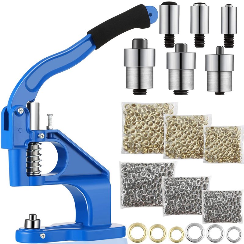 AMAZON HOT SALE 3 Die Hand Press Grommet Machine Grommets Eyelet Tool Kit with Grommets for fit mold DIY Craft Shoes Belt Cap