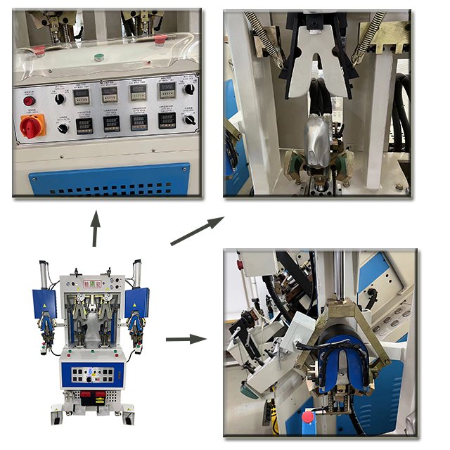 JN-319 Double cold and double hot toe back shoe forming moulding machine