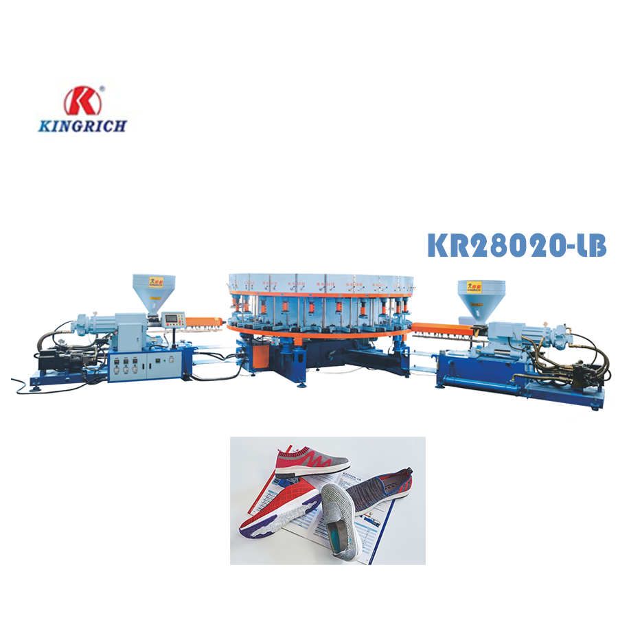 KR28020-LB Two color canvas/sport shoes injection moulding machine
