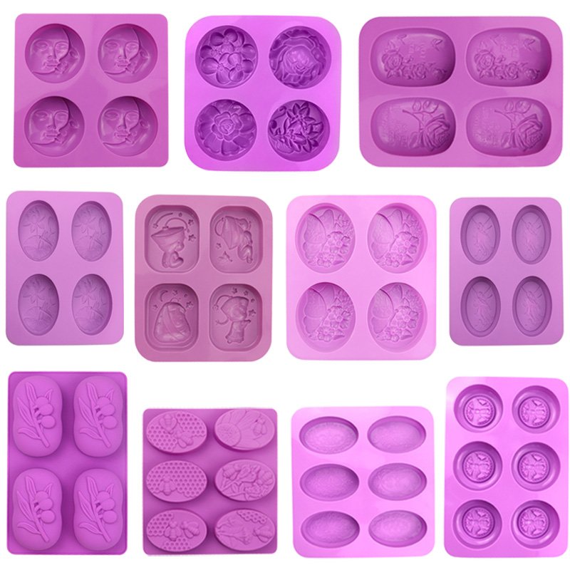2 pcs Silicon Soap Molds 4 Cavity Custom Logo Making Candle Long Soap Tube Mold Silicone Soap Mold With Wooden Box With Lid