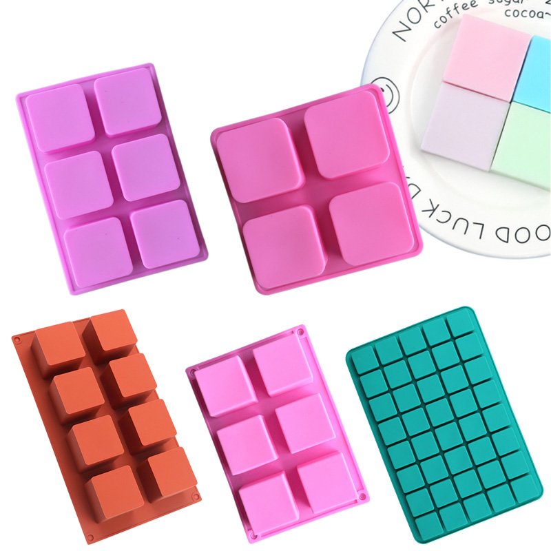 2 pcs Silicon Soap Molds 4 Cavity Custom Logo Making Candle Long Soap Tube Mold Silicone Soap Mold With Wooden Box With Lid