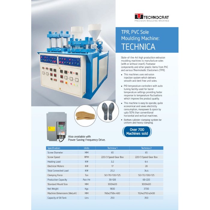 TPR PVC TPU Sole Moulding Machine for Shoe Manufacturing