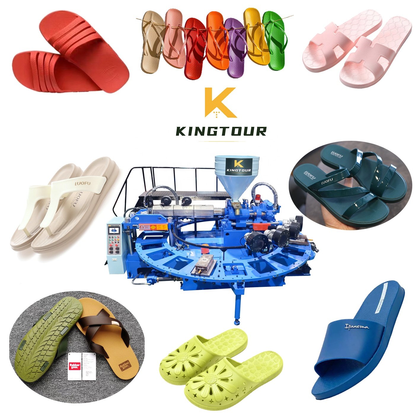 KT-618 Rotary 1 Color Injection Molding Machine for Making Plastic PVC Rubber Slipper Sandal Flip Flop and Shoe